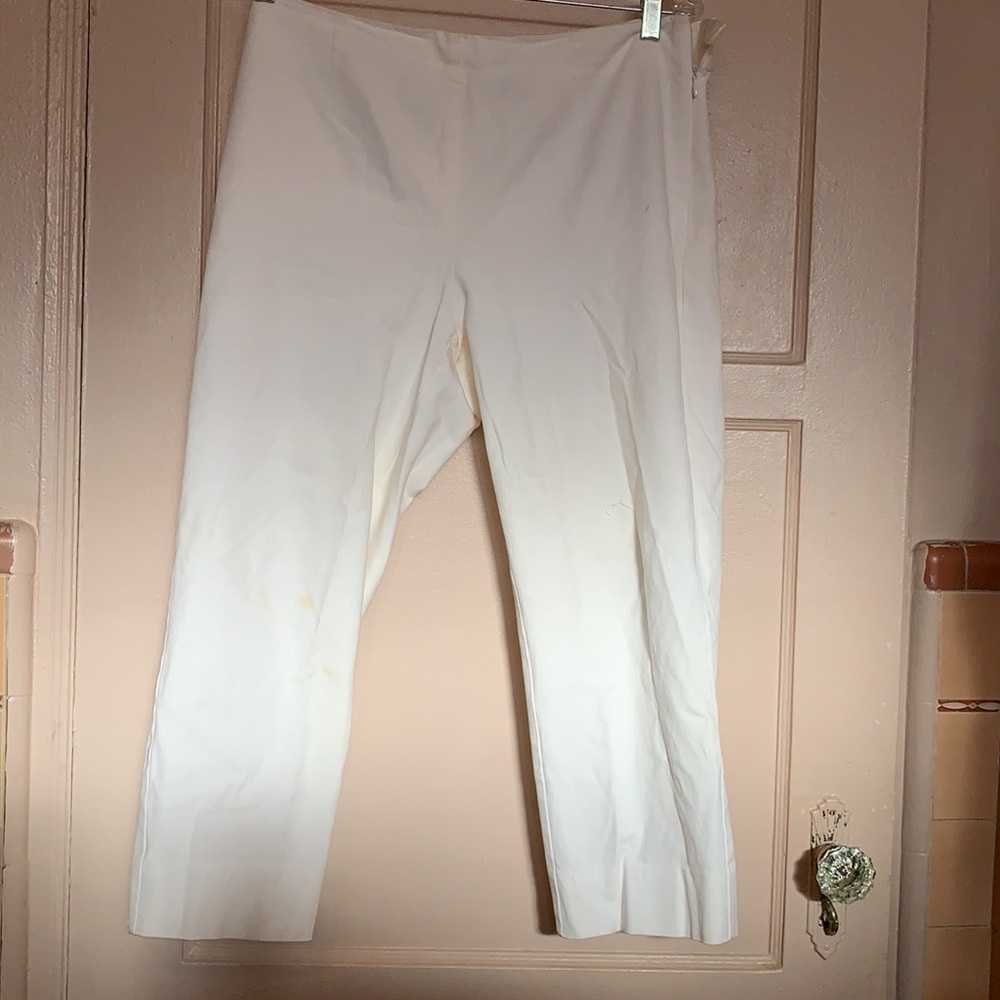 GALLIA MODA CAPRIS CROPPED ANKLE WHITE PANTS SZ 10